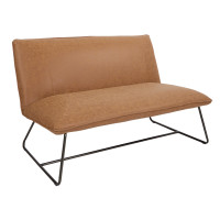 OSP Home Furnishings BRC52-P42 Brocton Loveseat in Sand Faux Leather with industrial steel Frame